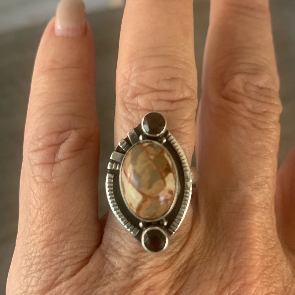 Sterling Jasper Ring - image 4